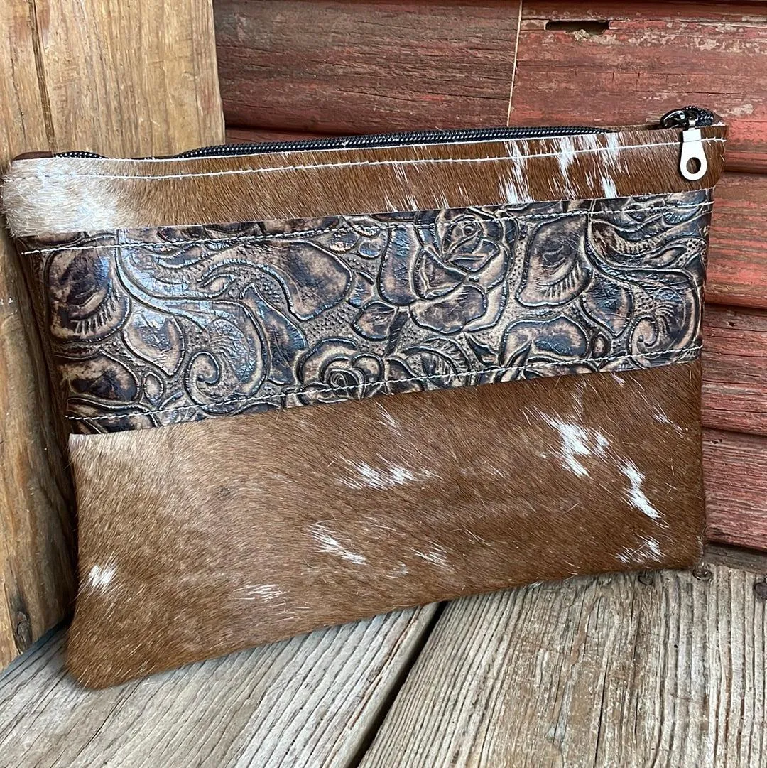 085 Banker's Bag - Longhorn w/ Deadwood Roses
