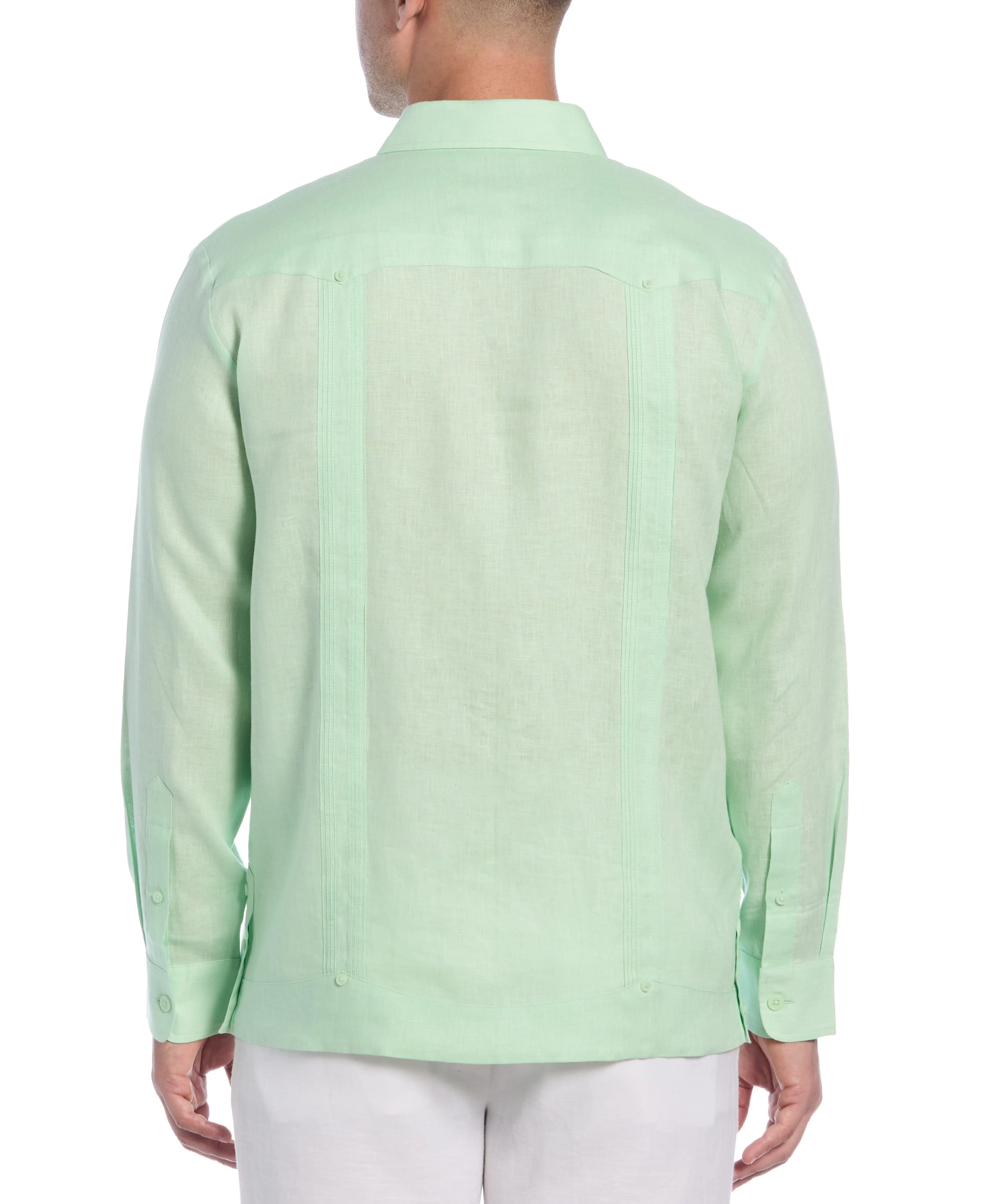 100% Linen Classic Guayabera Shirt - Long Sleeve