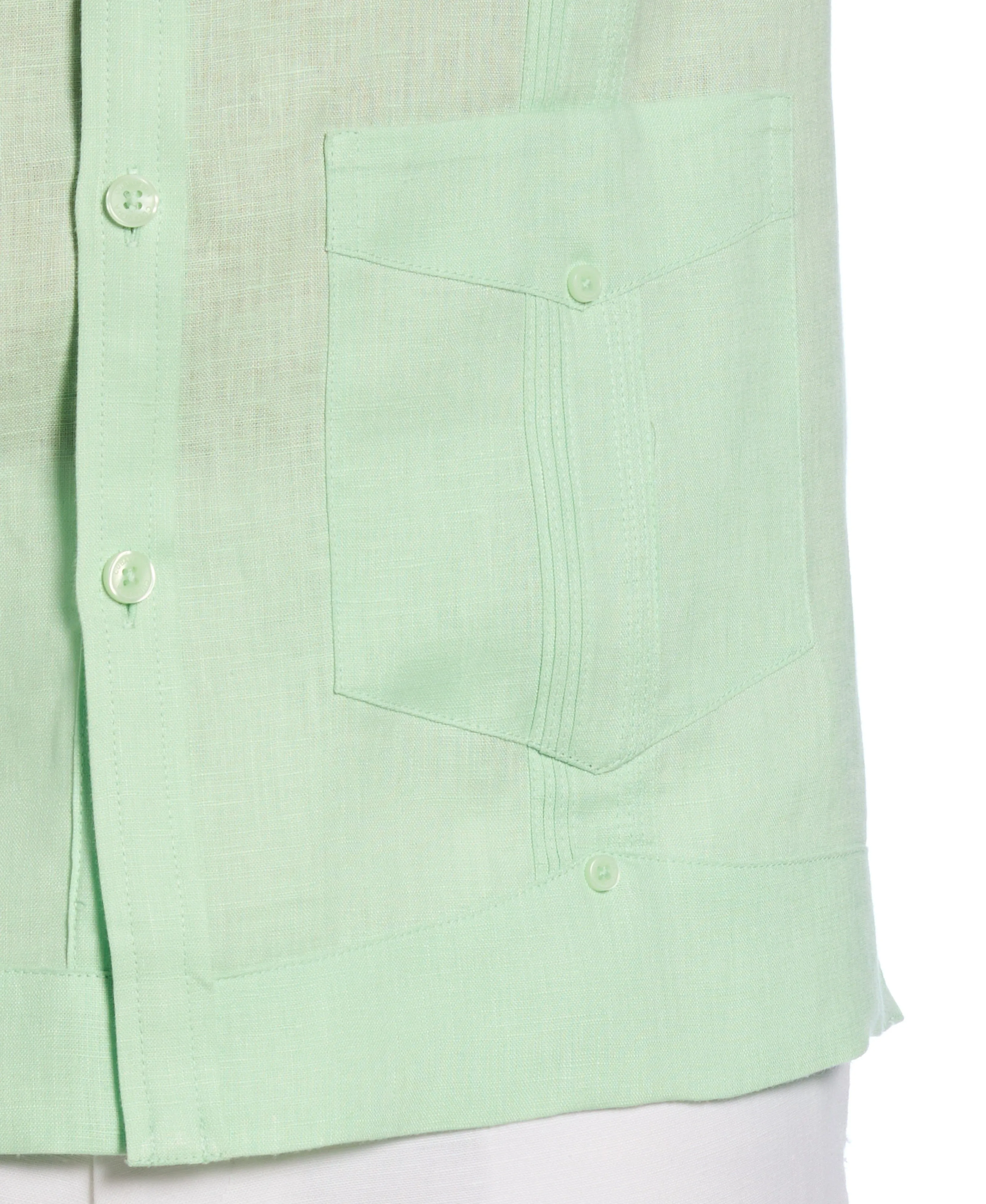 100% Linen Classic Guayabera Shirt - Long Sleeve
