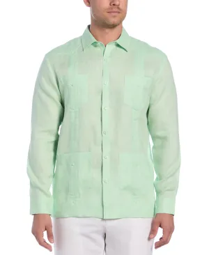 100% Linen Classic Guayabera Shirt - Long Sleeve