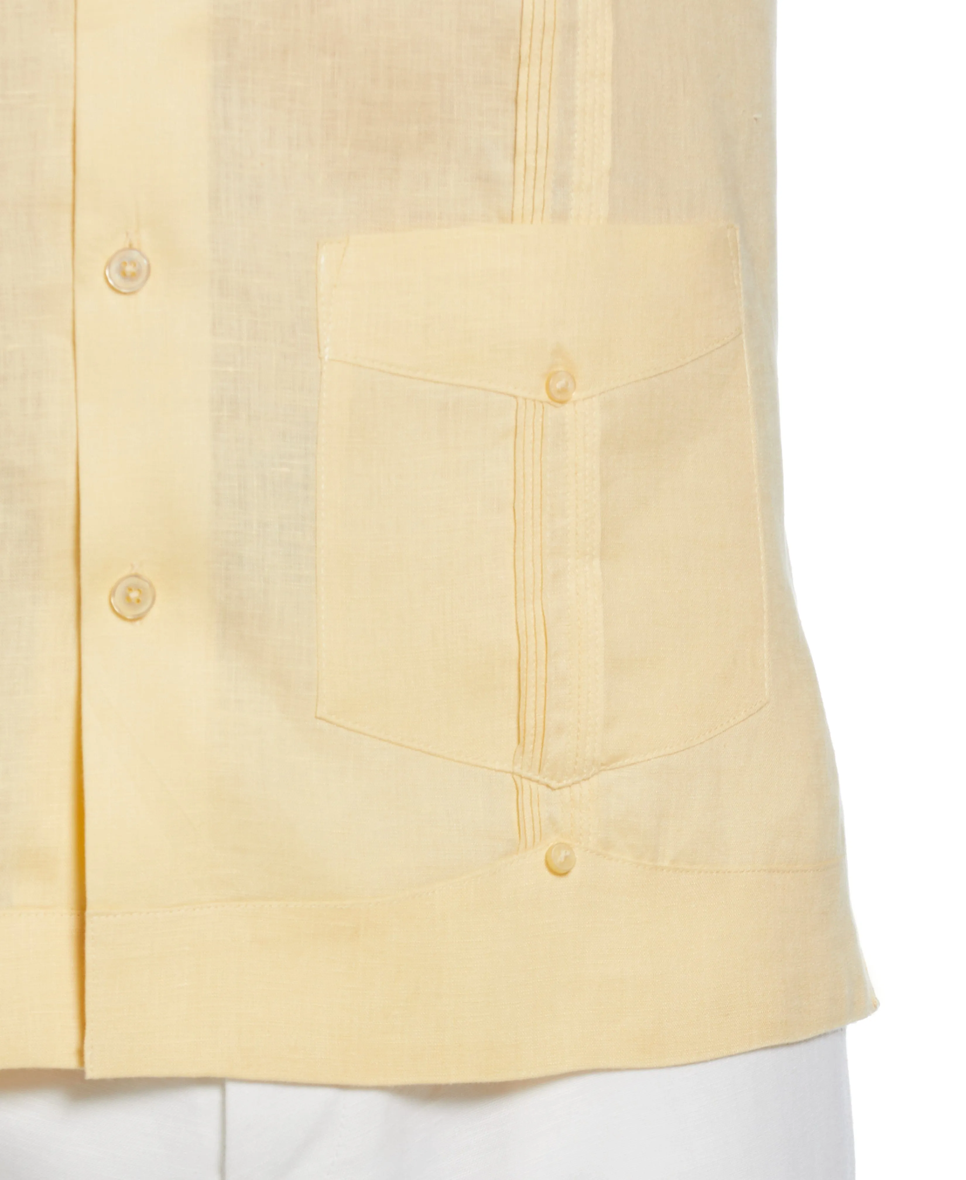 100% Linen Classic Guayabera Shirt - Short Sleeve