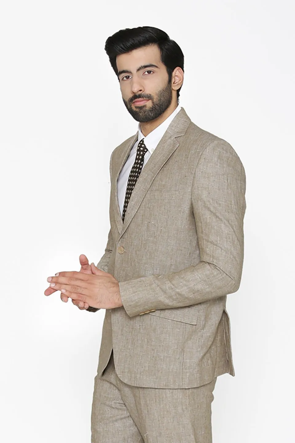 100% Pure Linen by Linen Club Cream Blazer