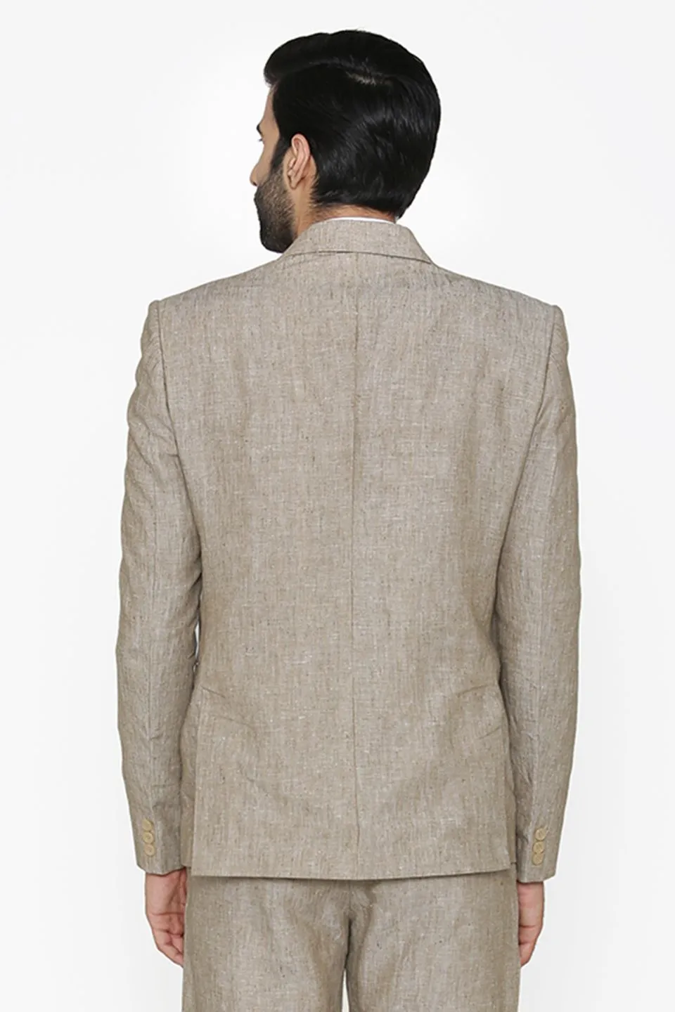 100% Pure Linen by Linen Club Cream Blazer