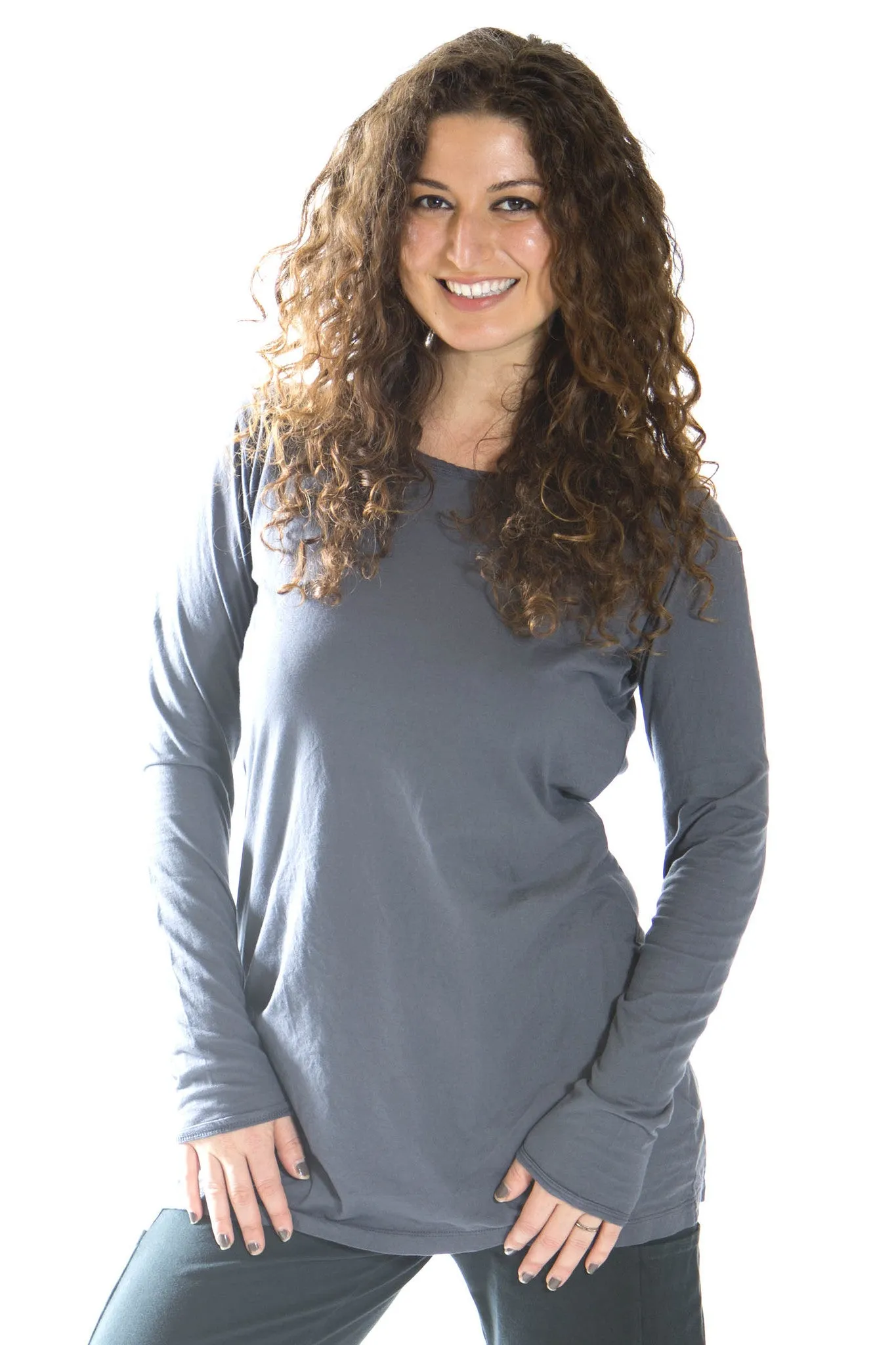 1149B Long Sleeve Lightweight Cotton Tee UnPrinted