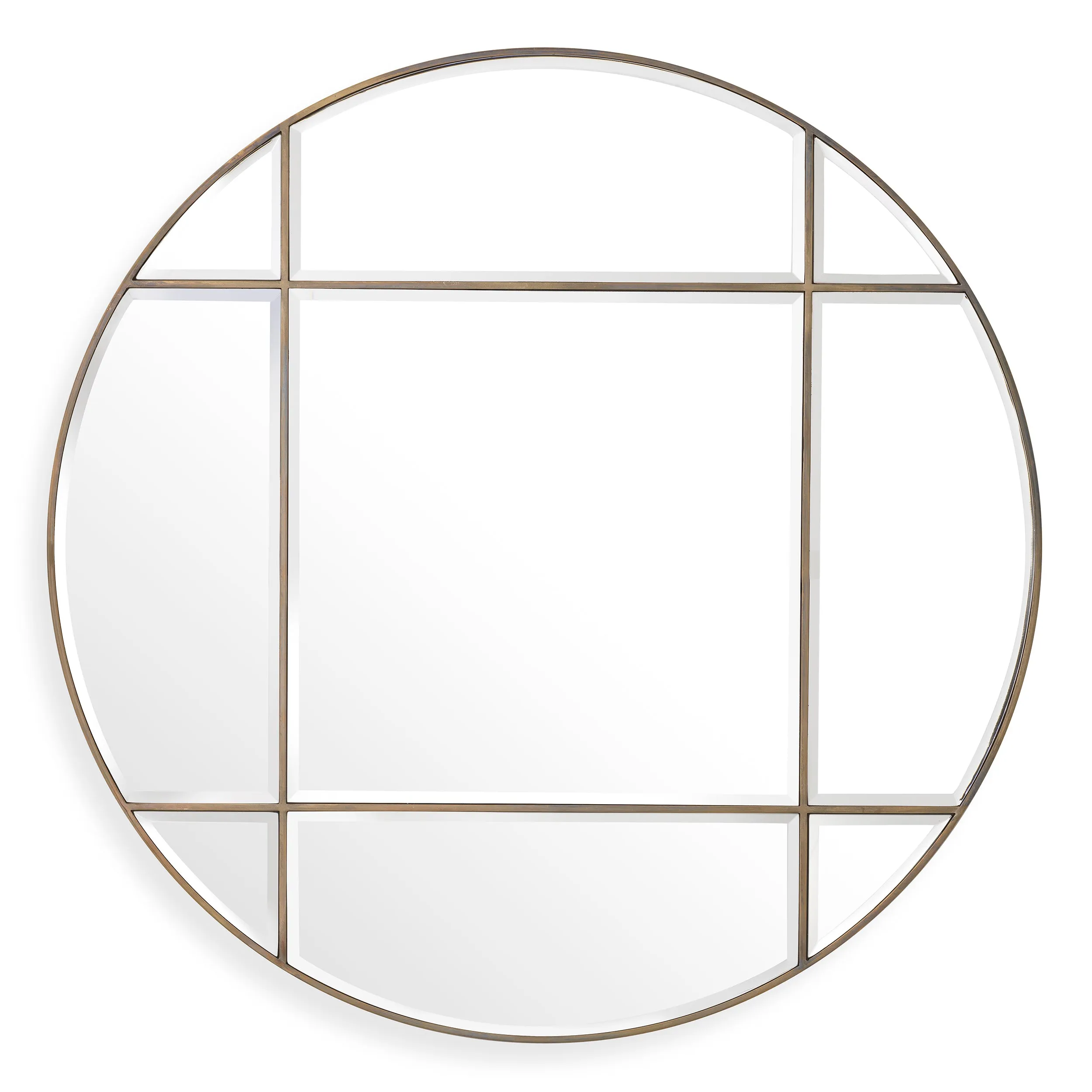115636 - Mirror Beaumont round vintage brass finish