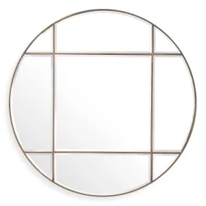 115636 - Mirror Beaumont round vintage brass finish