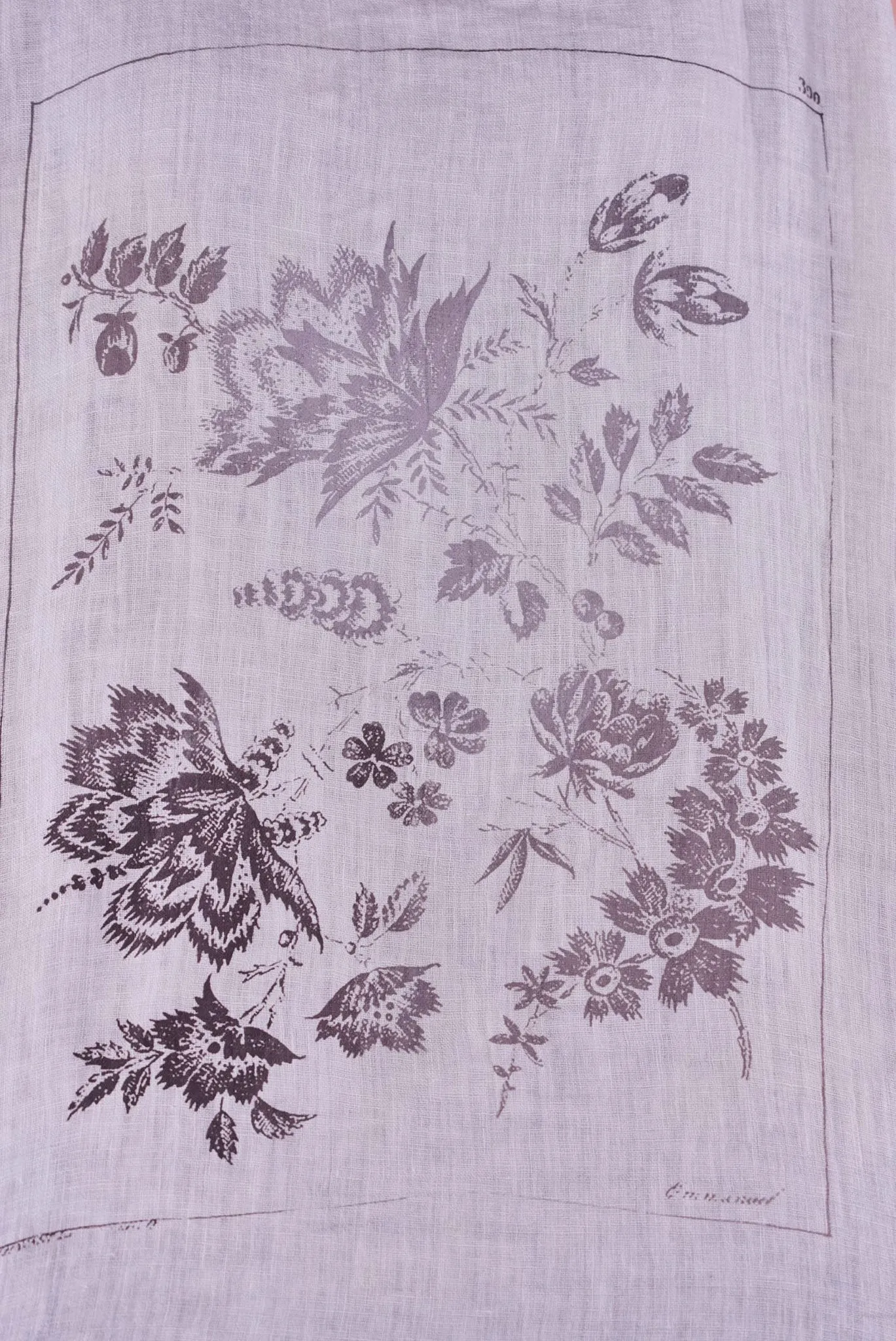 1196 Linen Tank Botanical Imprint Pearl Smoke-P