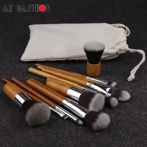 11PCS Professional Bamboo Makeup Brushes Set