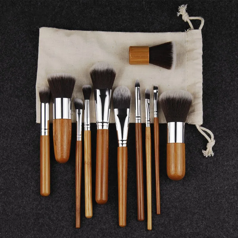 11PCS Professional Bamboo Makeup Brushes Set