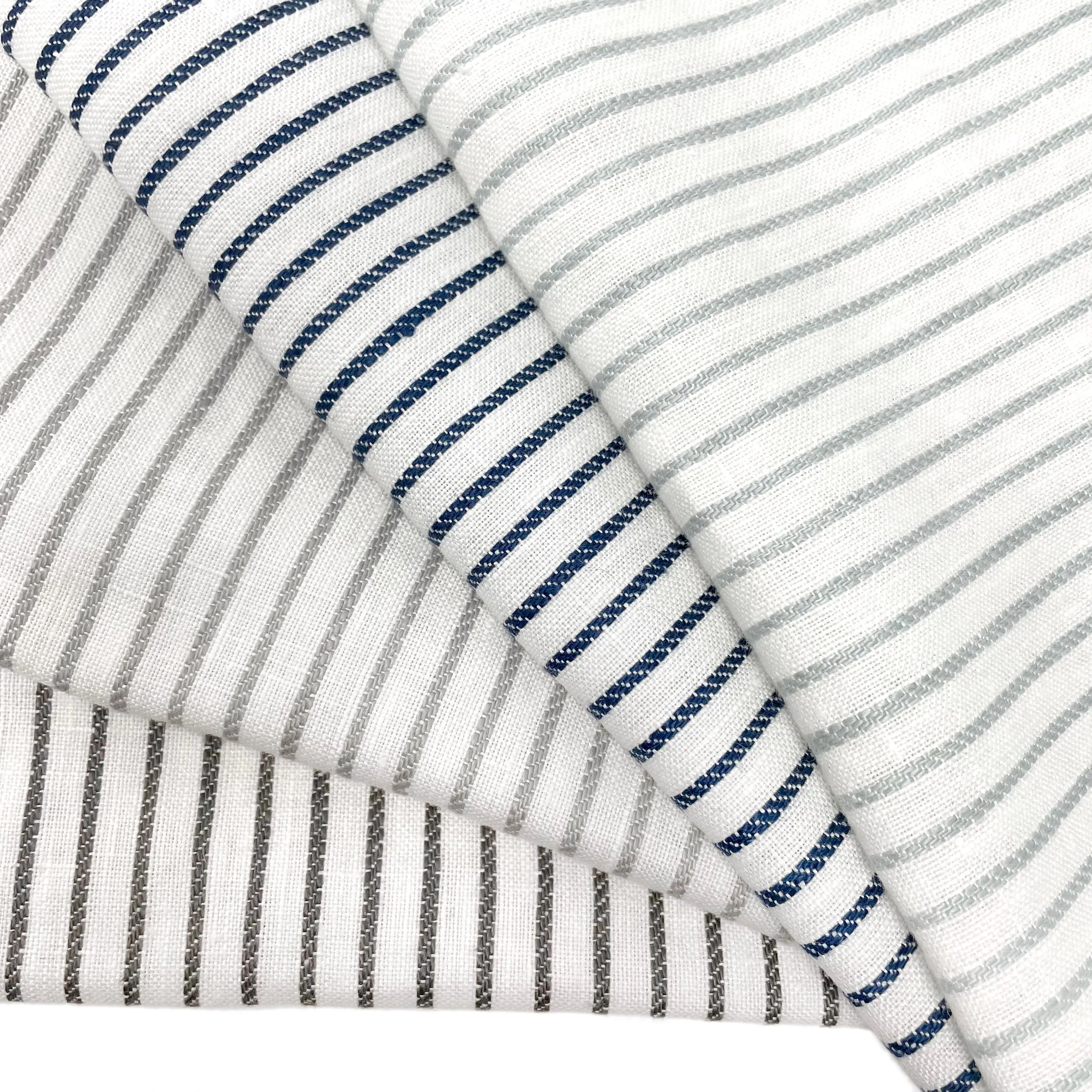 1/2" Narrow Stripe 100% Natural Linen Fabric By The Yard/CL1002
