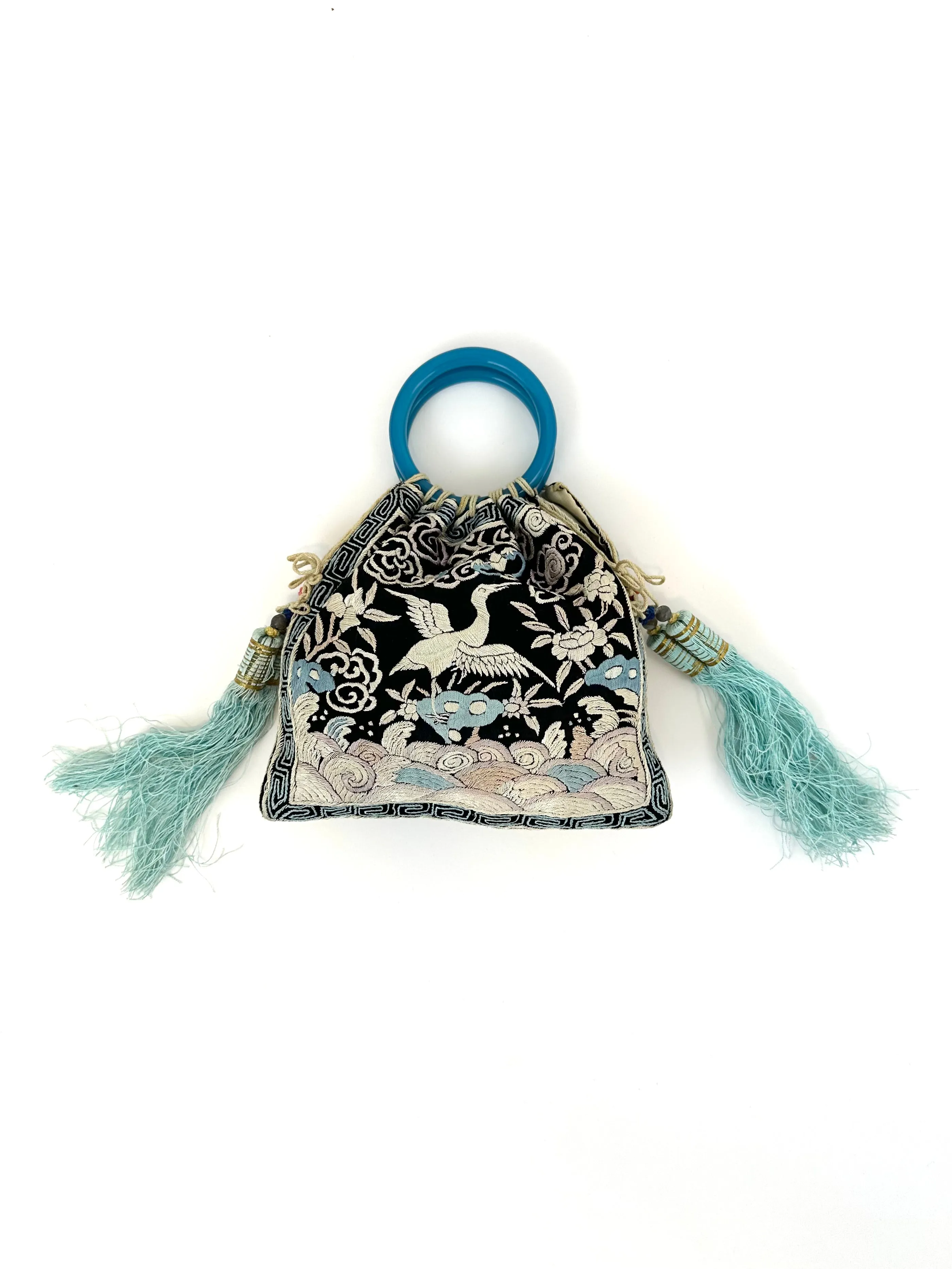 1910's Silk Embroidered Jade Bag