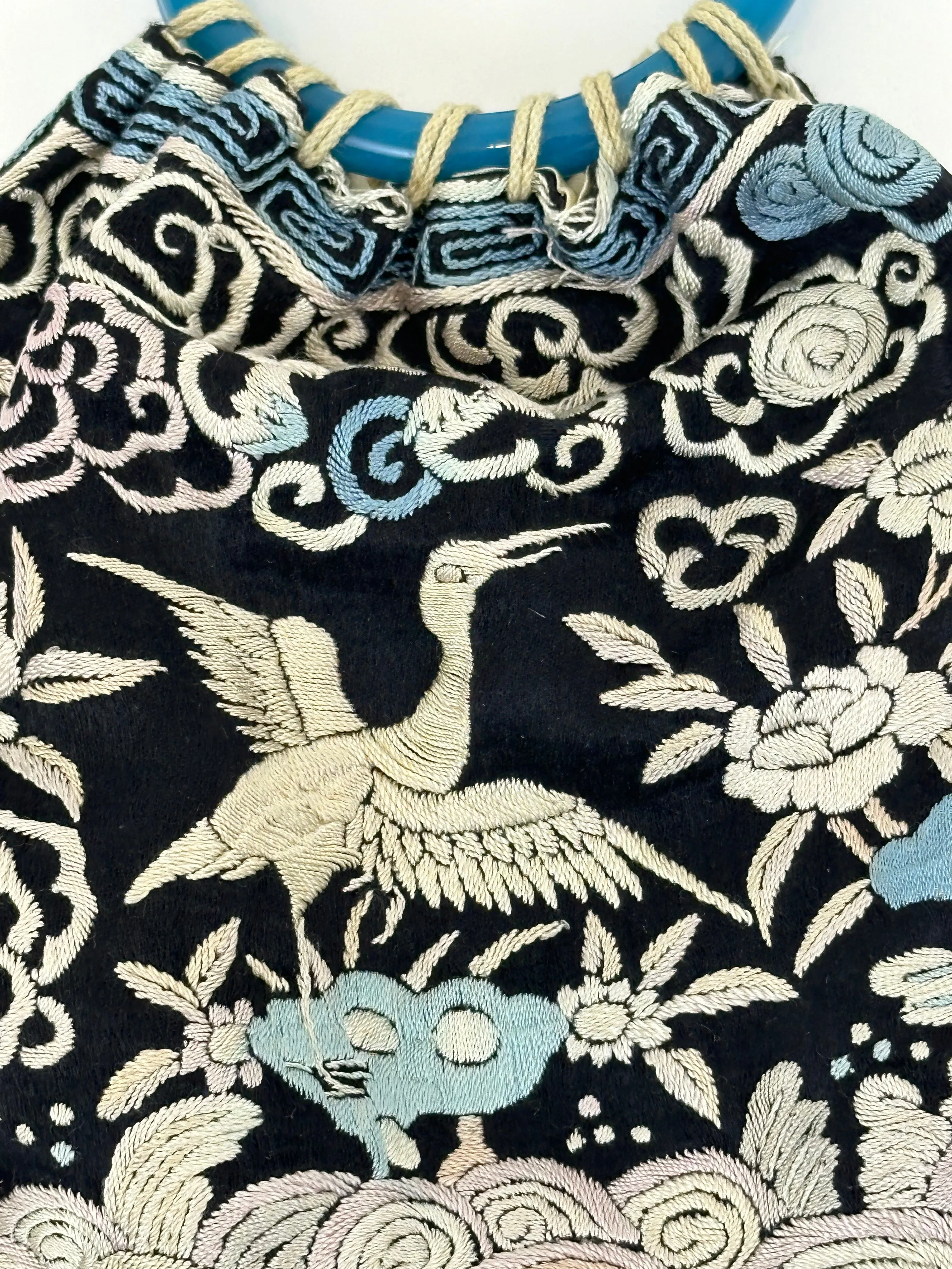 1910's Silk Embroidered Jade Bag
