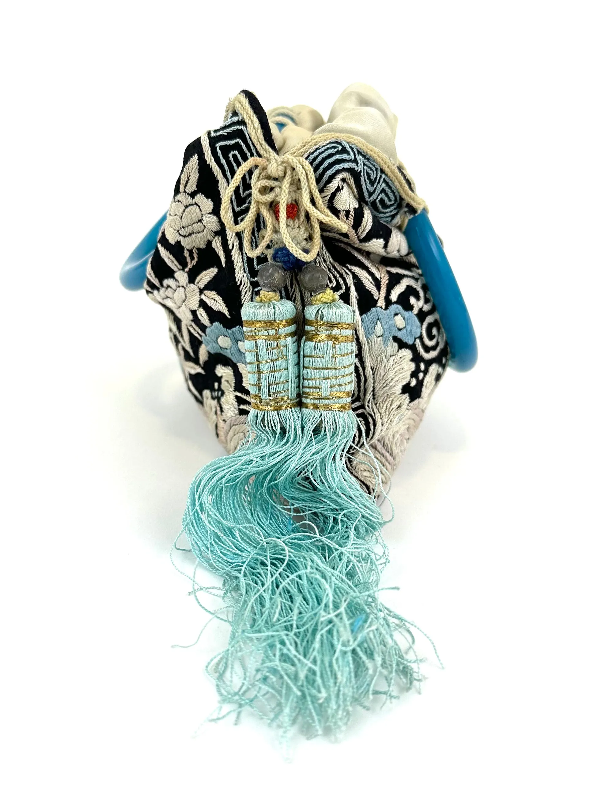 1910's Silk Embroidered Jade Bag