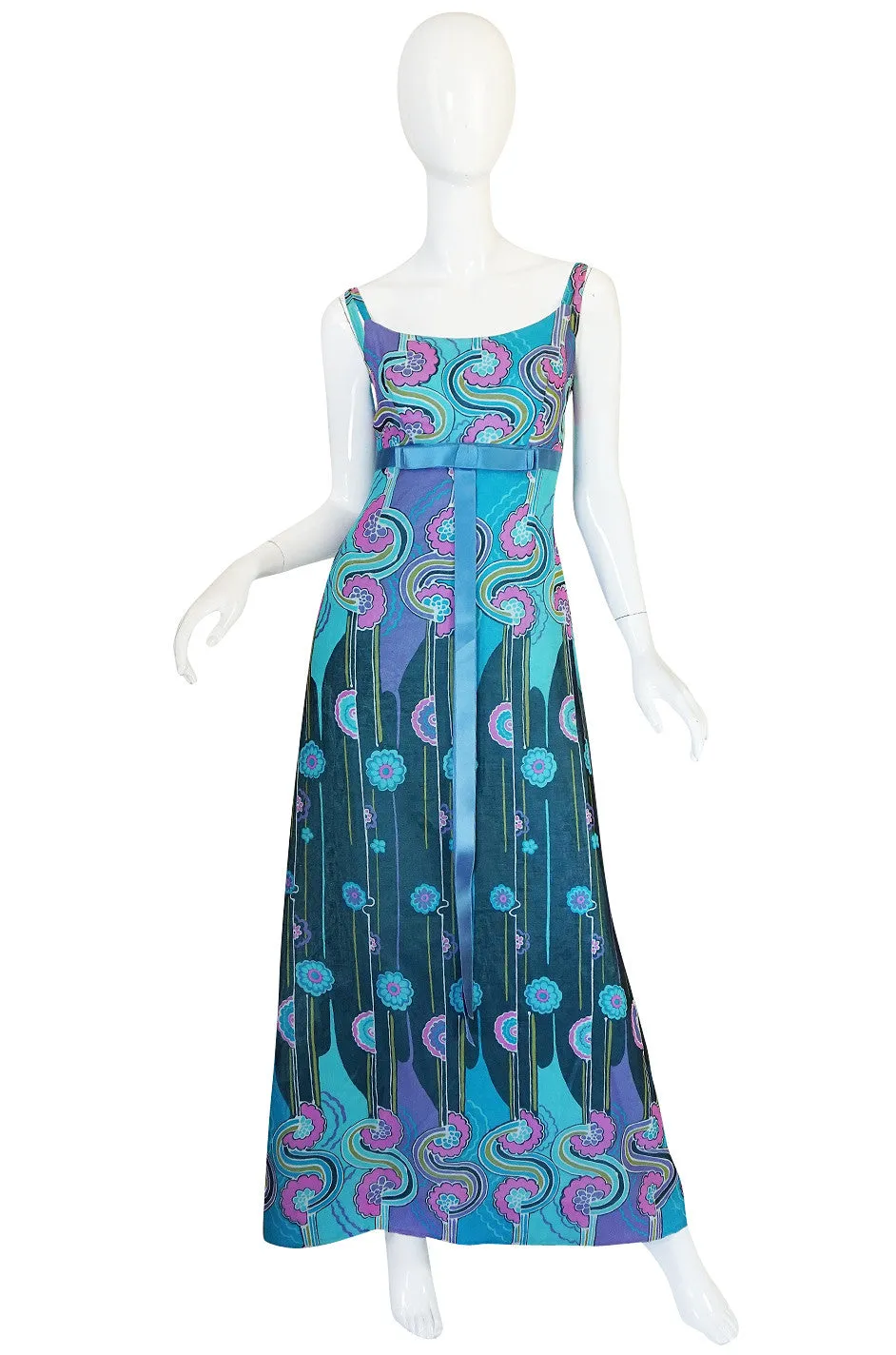 1960s Silk Voile Jean Hercey Demi-Couture Dress