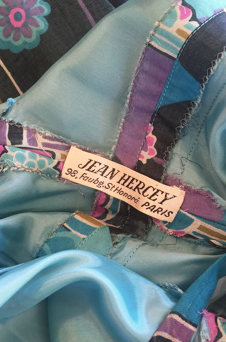 1960s Silk Voile Jean Hercey Demi-Couture Dress