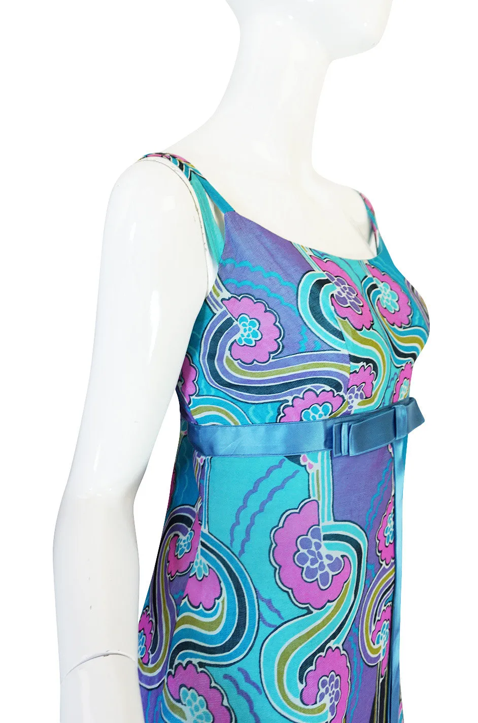 1960s Silk Voile Jean Hercey Demi-Couture Dress