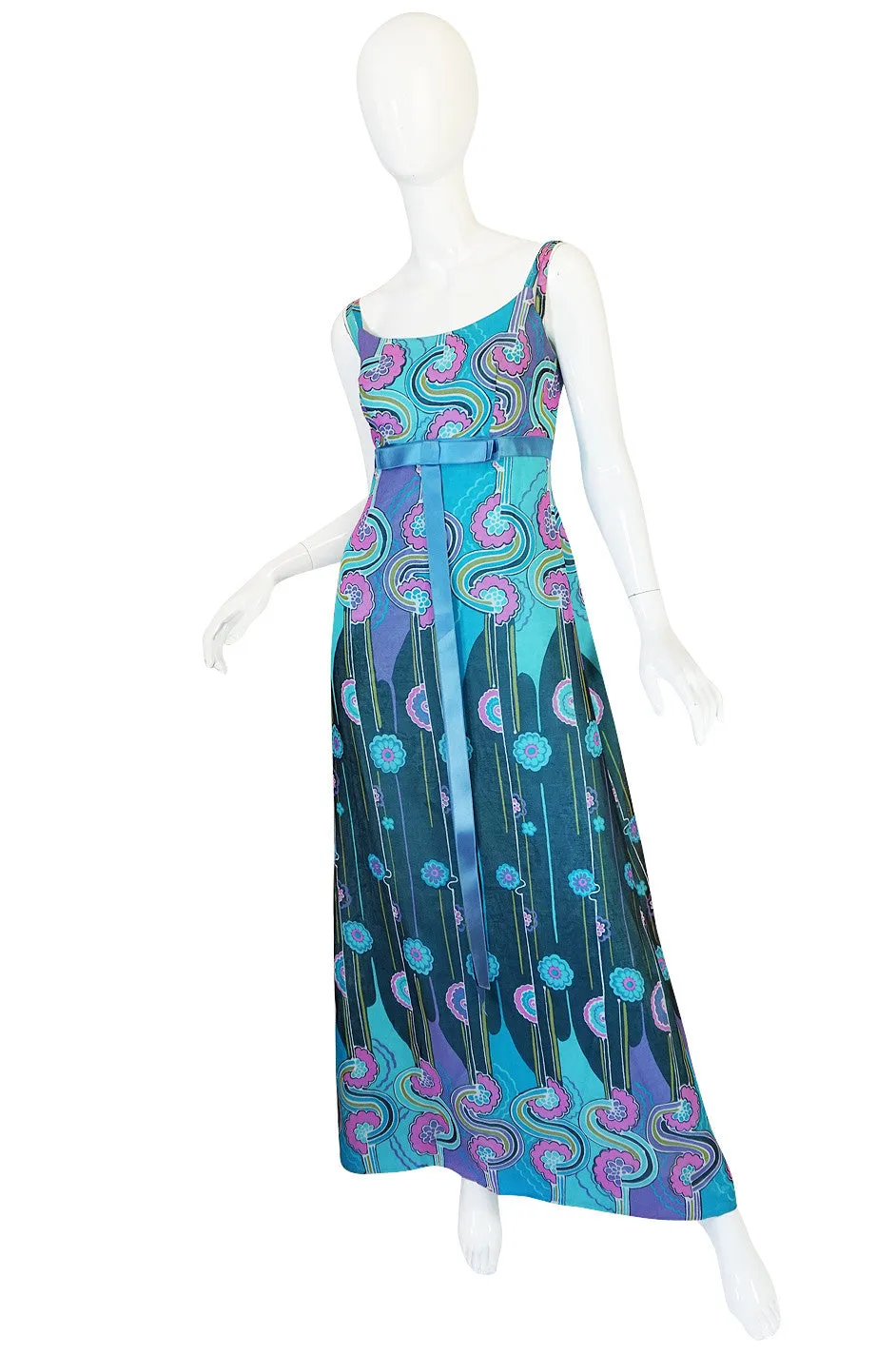 1960s Silk Voile Jean Hercey Demi-Couture Dress