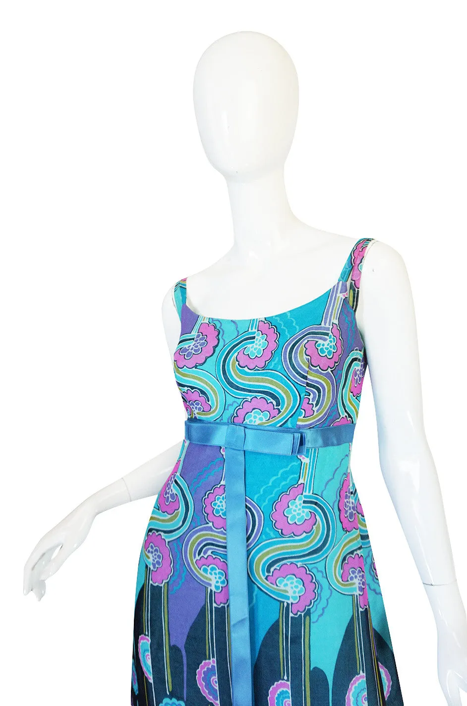 1960s Silk Voile Jean Hercey Demi-Couture Dress