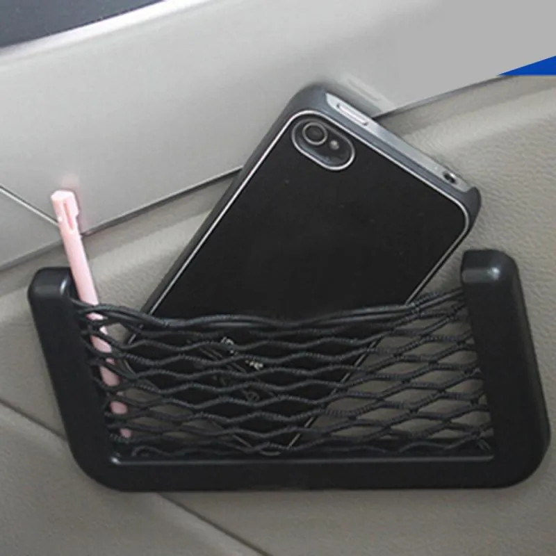 1pc Auto Seat Back Storage Mesh Bag Car Organizer Net Sticking Holder Pocket Car Trunk Organizer Car Interior Accessories Pock