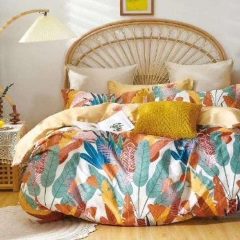200 Thread Count Percale Cotton Printed Duvet Covers Set Clare