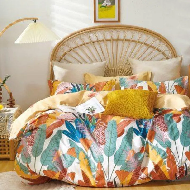 200 Thread Count Percale Cotton Printed Duvet Covers Set Clare