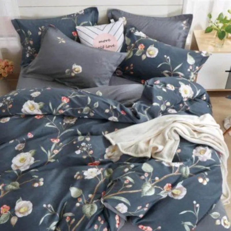 200 Thread Count Percale Cotton Printed Duvet Covers Set Scarlett