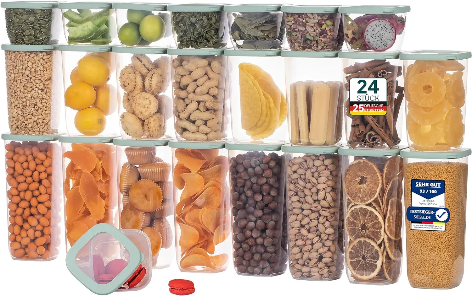 24 Mix - Vorratsdosen mit Deckel