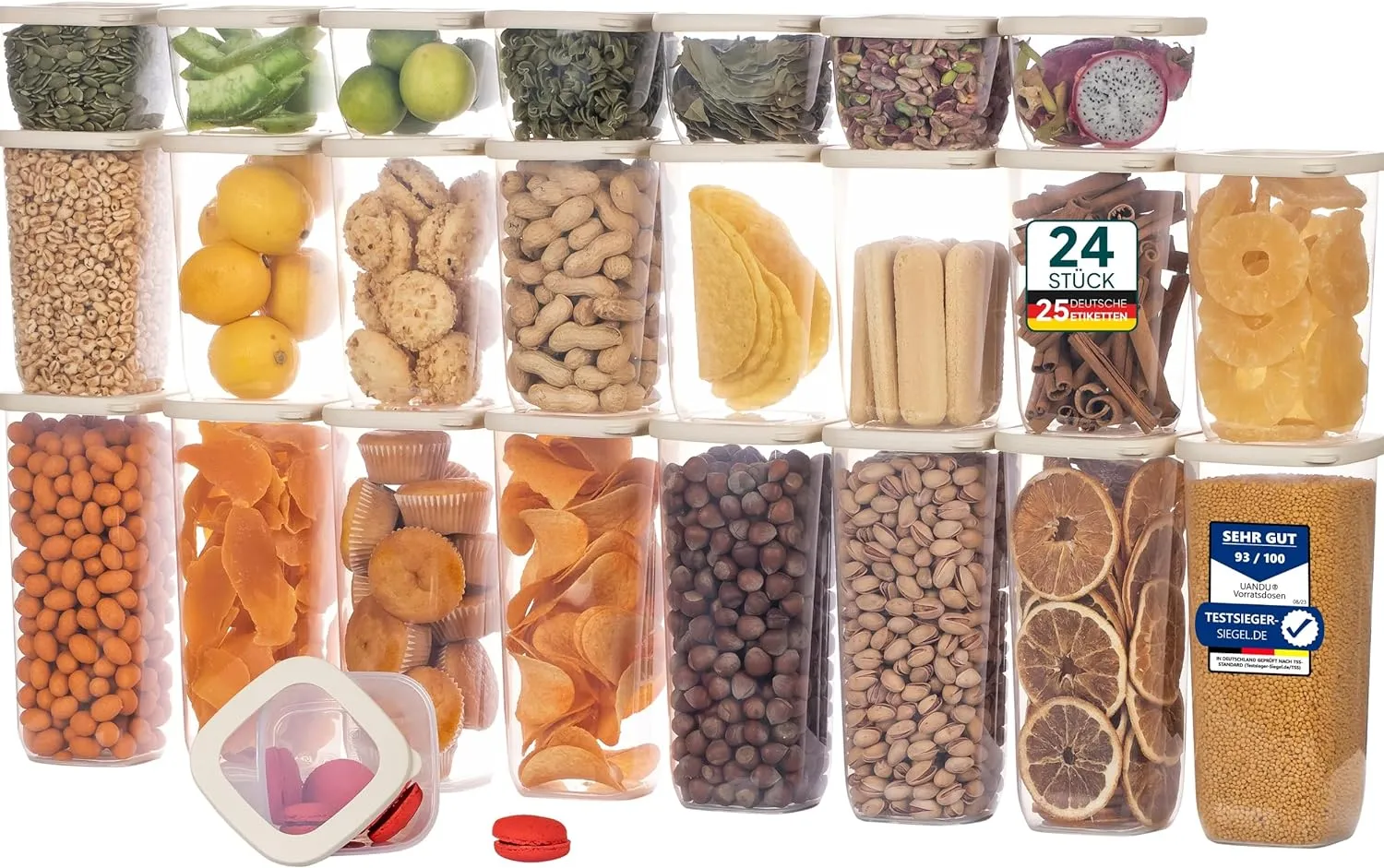 24 Mix - Vorratsdosen mit Deckel