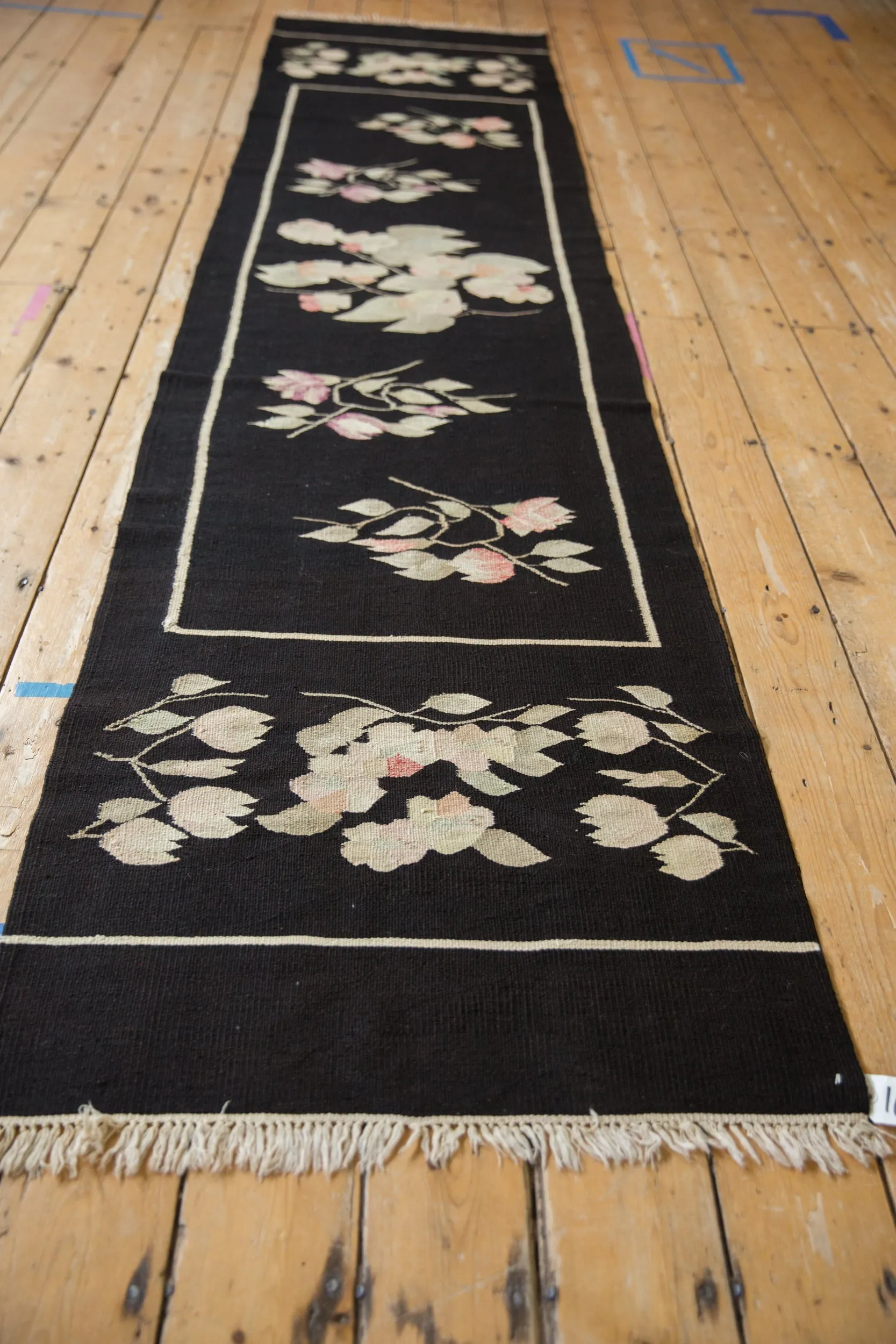2.5x11 Vintage Romanian Kilim Rug Runner