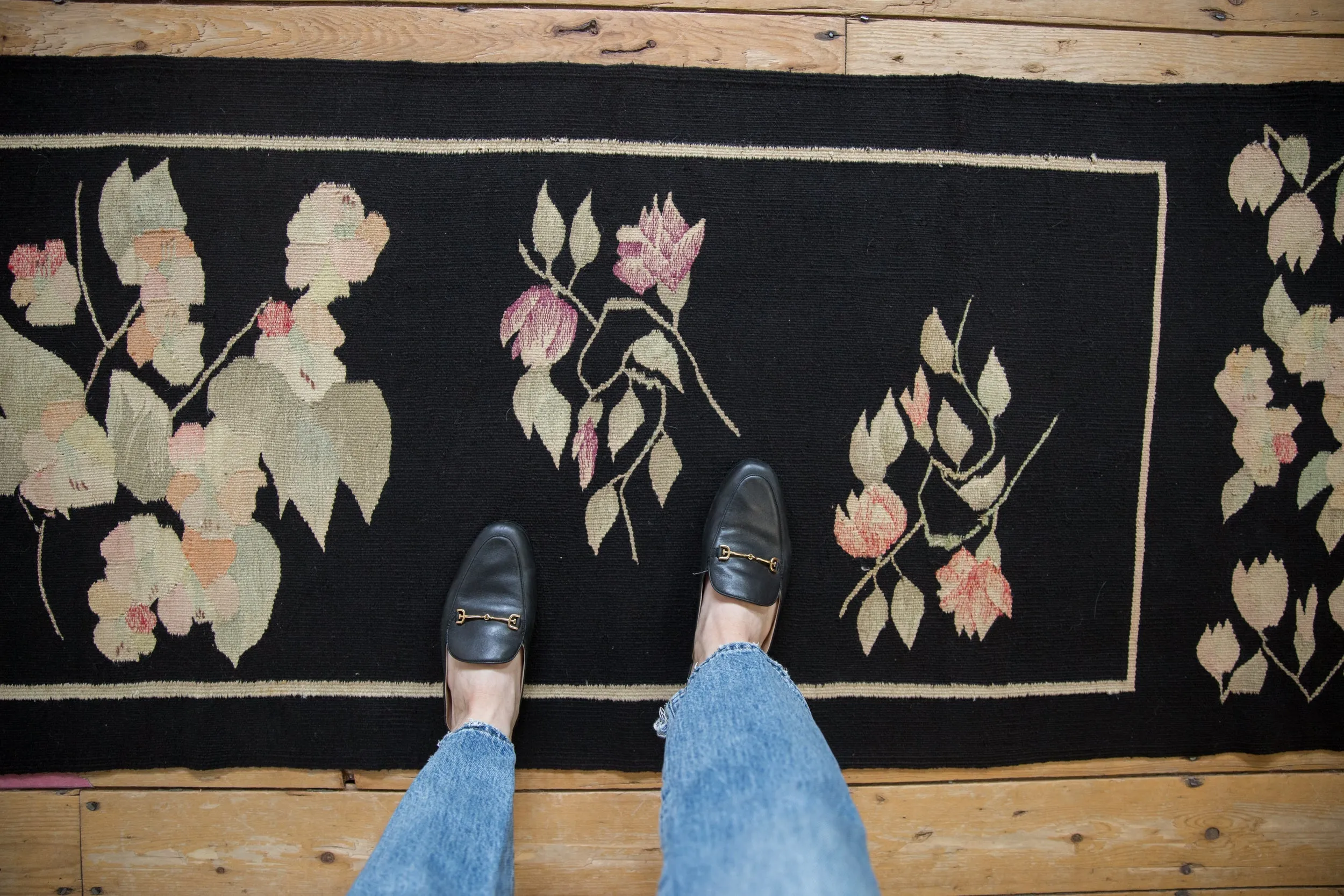 2.5x11 Vintage Romanian Kilim Rug Runner
