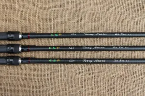 3 x ESP Original Issue Terry Hearn Old Scholl Carp Fishing Rods. 2lb 9oz T/C. 12'.