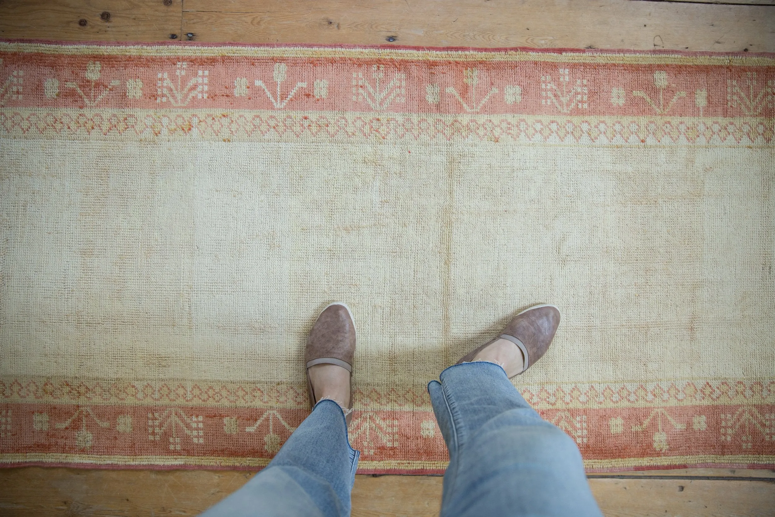 3x15.5 Vintage Distressed Oushak Rug Runner