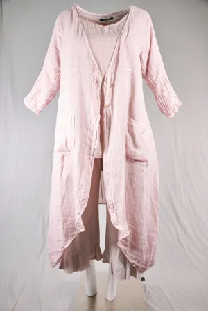 5292 Cyanotype Linen Duster-Pink-U