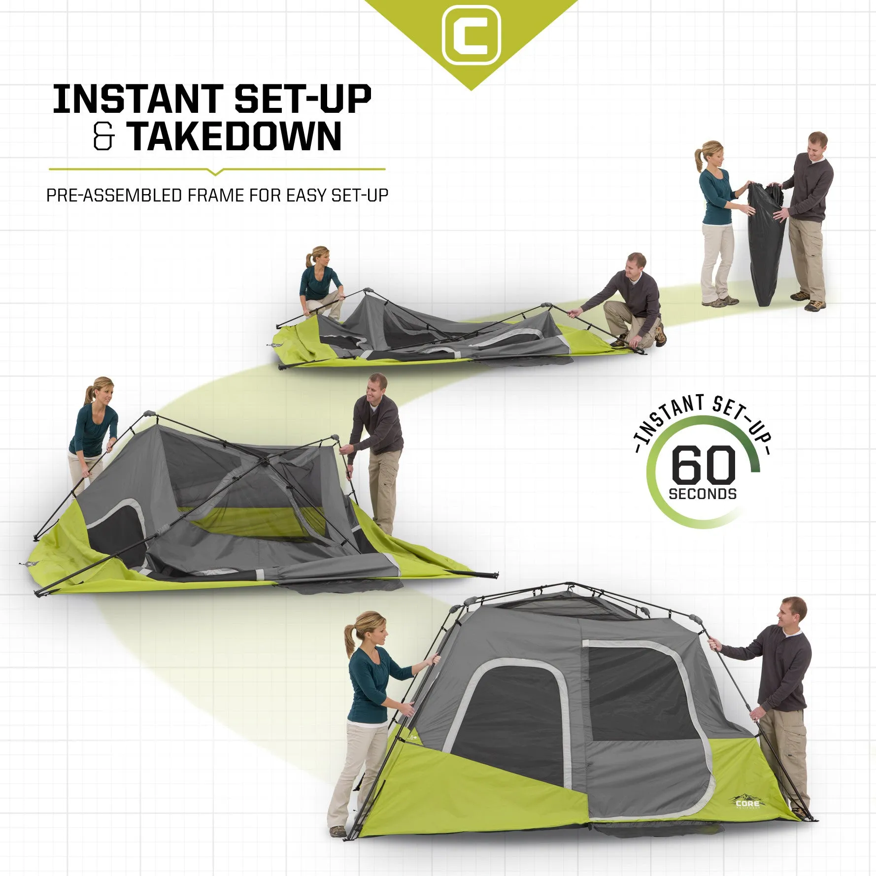 6 Person Instant Cabin Tent 11' x 9'