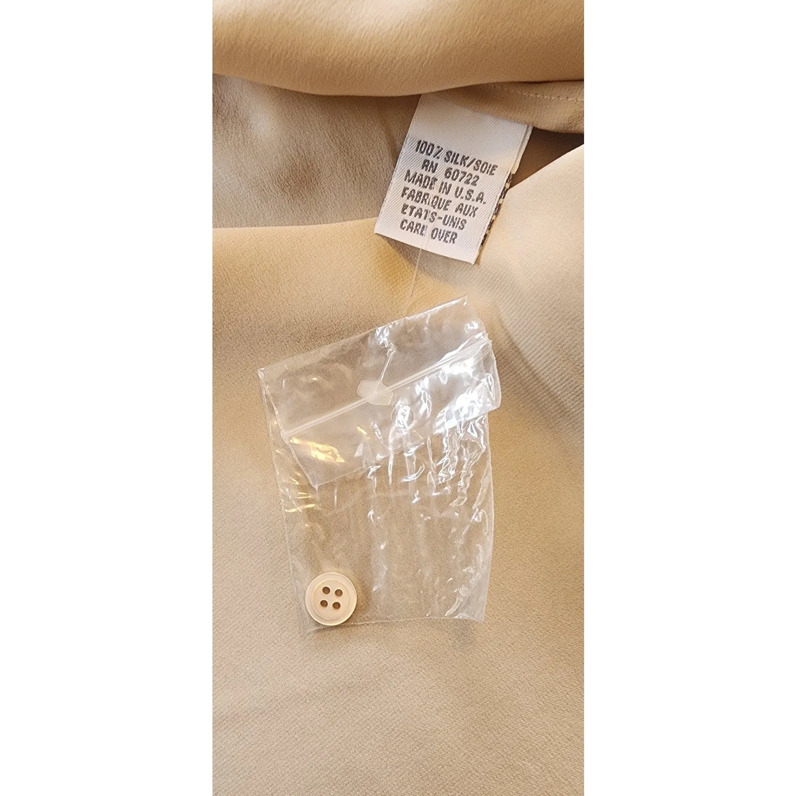 90s Burberrys Silk Blouse Cream Silk New w/Tags