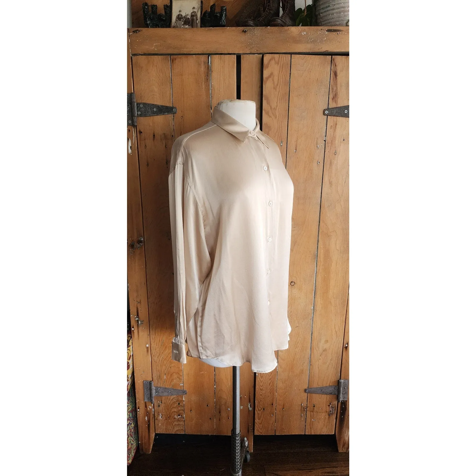 90s Burberrys Silk Blouse Cream Silk New w/Tags