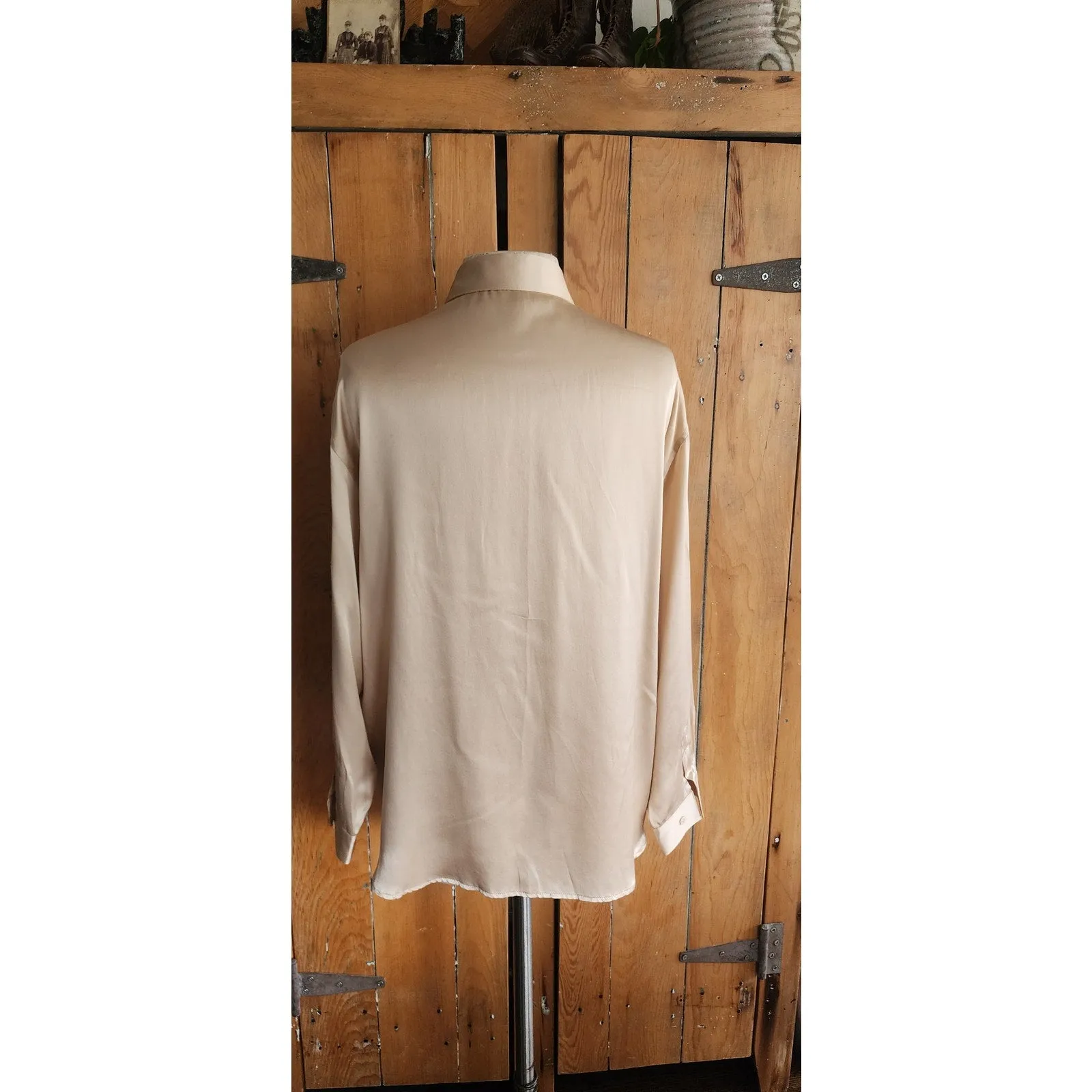 90s Burberrys Silk Blouse Cream Silk New w/Tags