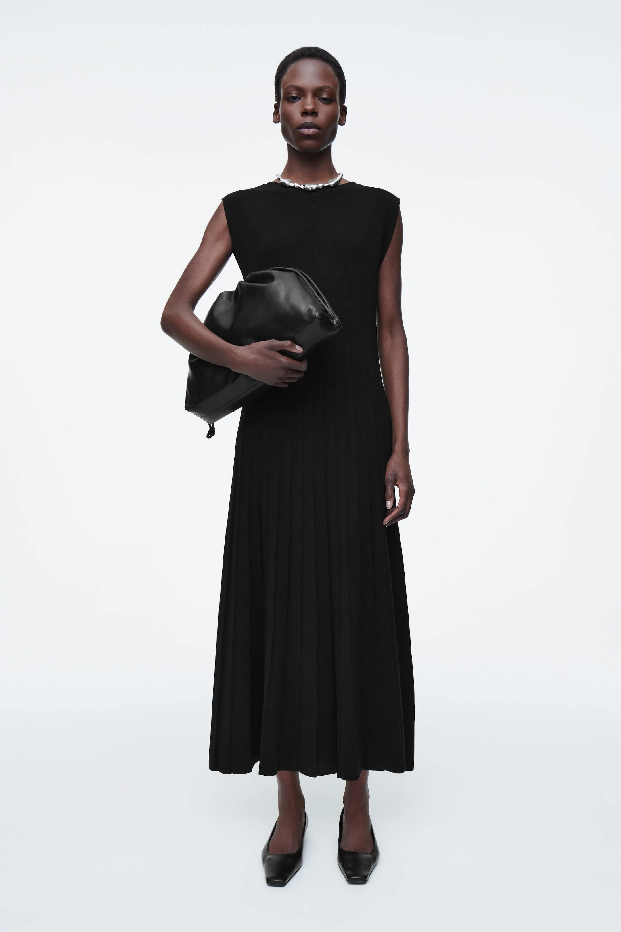 A-line linen-blend maxi dress