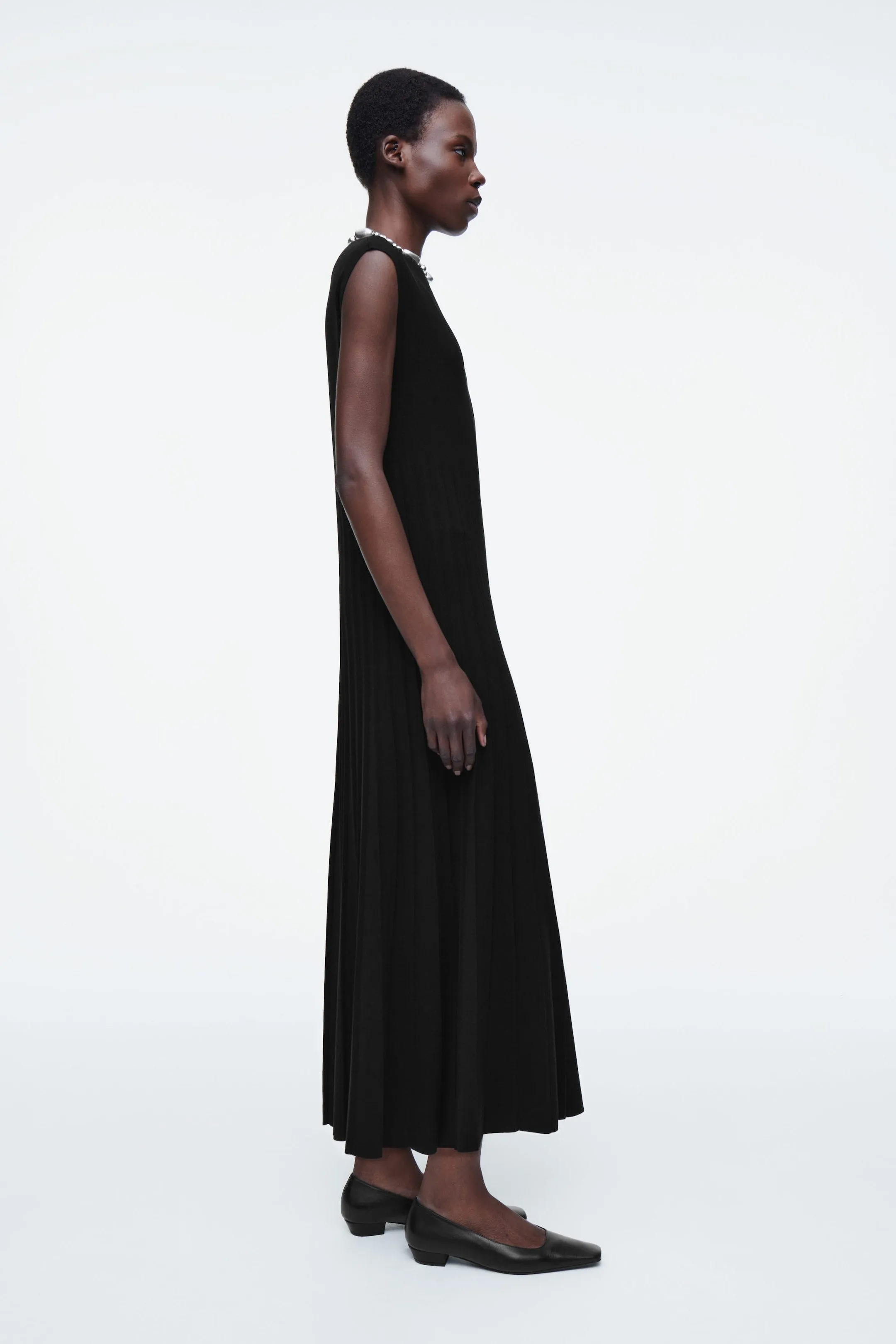 A-line linen-blend maxi dress