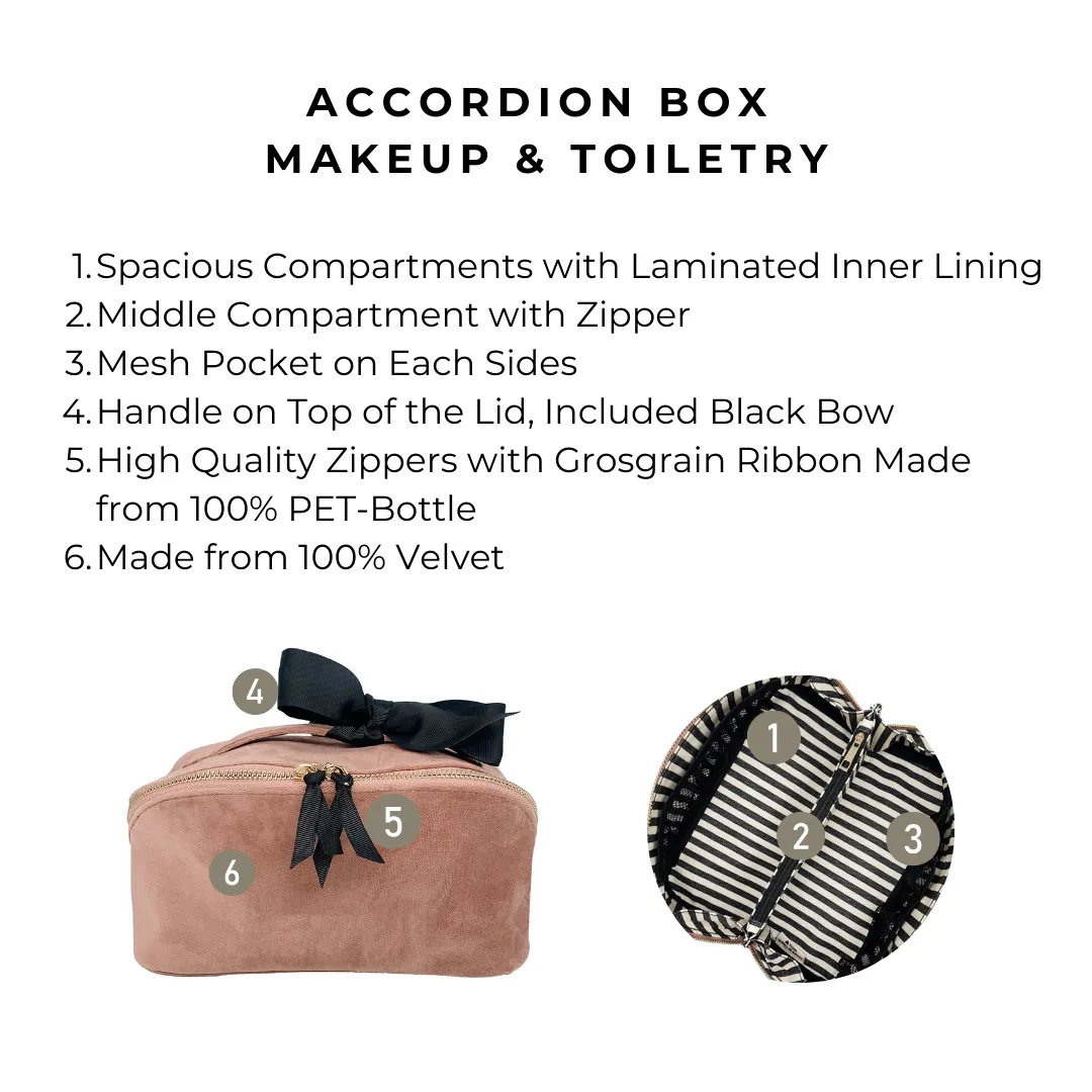 Accordion Box Makeup & Toiletry - Pink Velvet