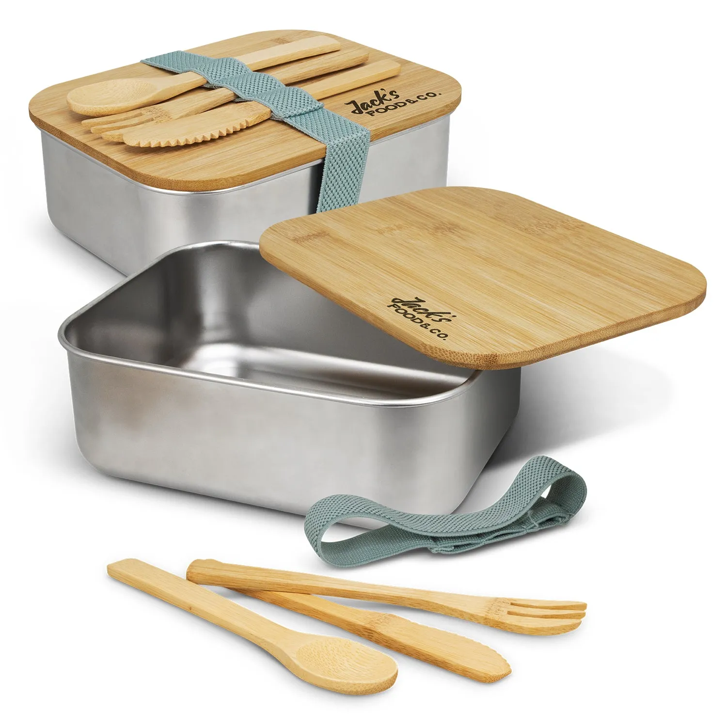 agogo Stainless Steel Lunch Box with Cutlery