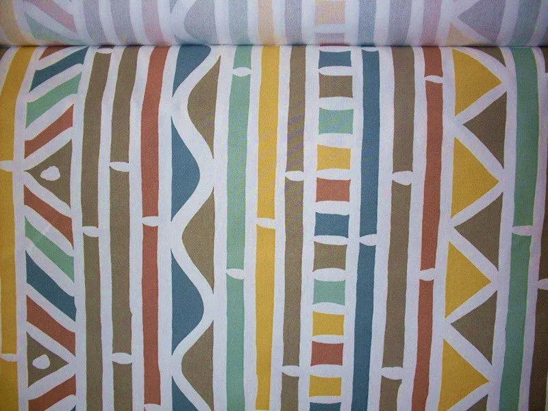 Alan Campbell Fabric: Antibes - Custom Multi Terra / Gold / Yellow on Curtain-weight 100% Linen