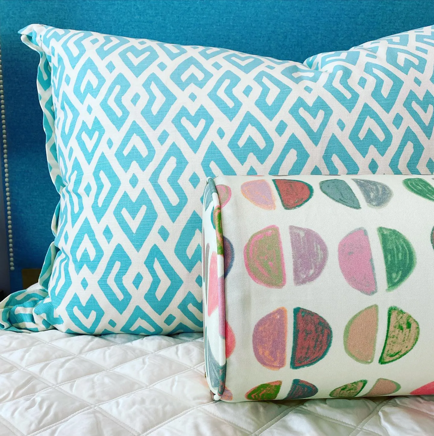 Alan Campbell Fabric: Juan Les Pins - Custom Watermelon on White Belgian Linen / Cotton
