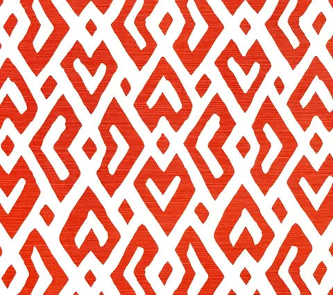 Alan Campbell Fabric: Juan Les Pins - Custom Watermelon on White Belgian Linen / Cotton