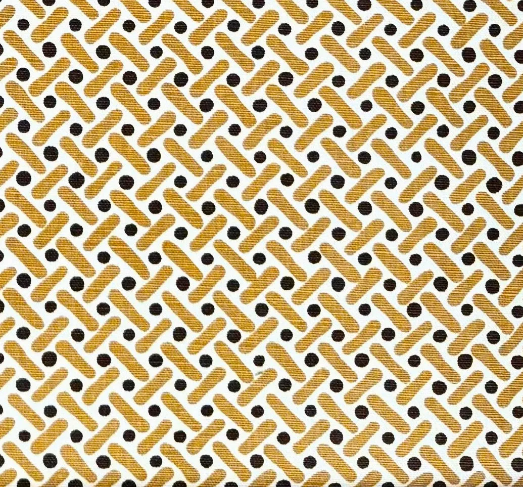 Alan Campbell Fabric: Kells II - Brown Dots / Camel II on Tinted Linen/Cotton