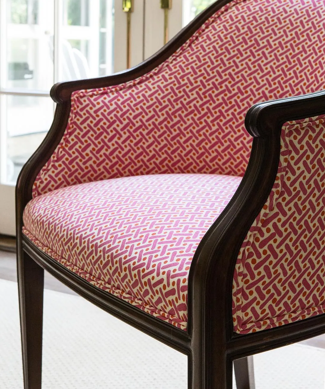 Alan Campbell Fabric: Kells II - Brown Dots / Camel II on Tinted Linen/Cotton