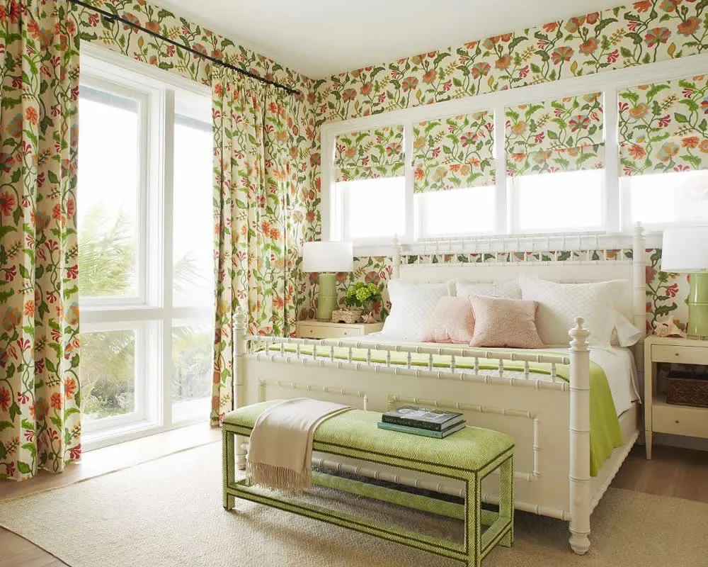 Alan Campbell Fabric: Potalla - Custom Greens / Rust on Tinted Belgian Linen / Cotton