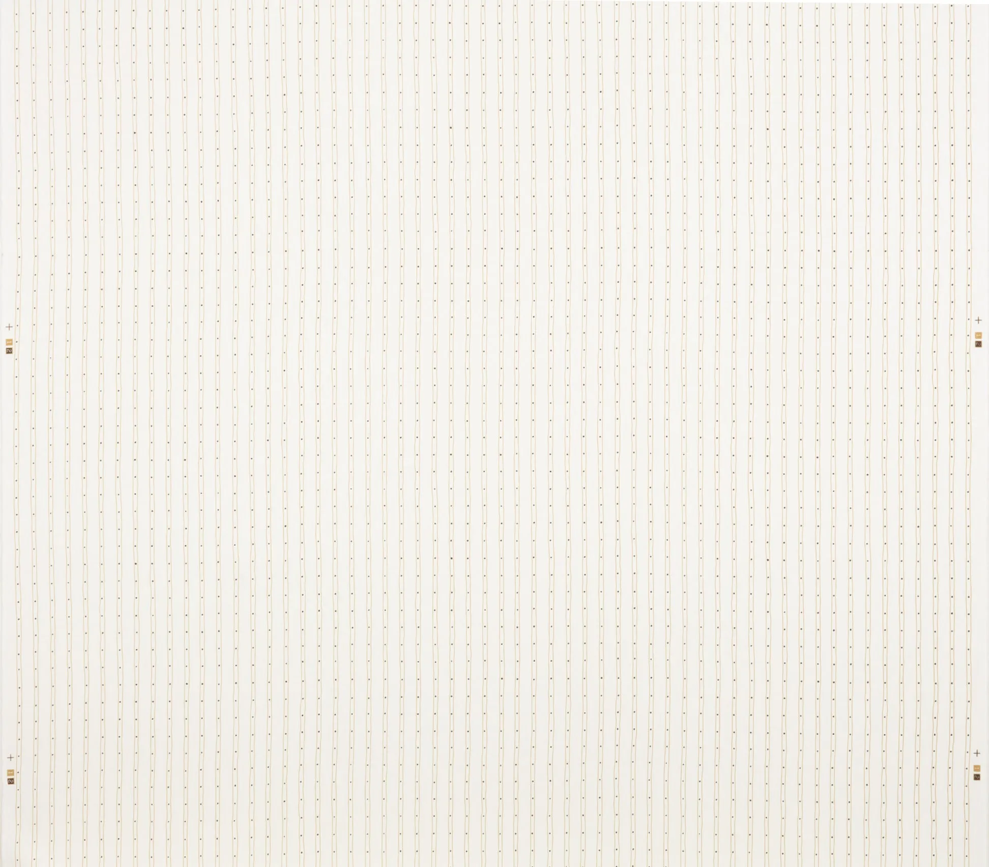 Alan Campbell Fabric: Soho Vertical - Custom Camel / Brown on White Belgian Linen / Cotton