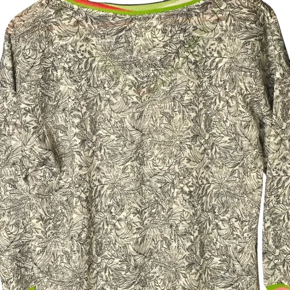 Aldomartins Cap Juluca V-Neck Linen Sweater Lightweight Colorful Pencil Art L