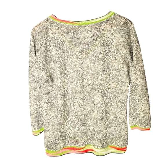 Aldomartins Cap Juluca V-Neck Linen Sweater Lightweight Colorful Pencil Art L